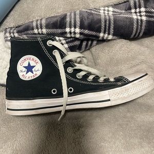 Black and White High top converse